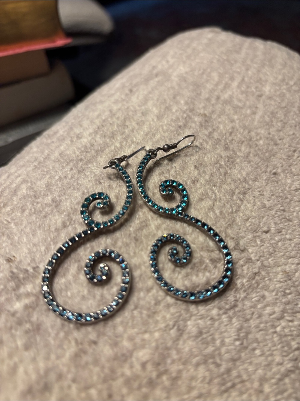 Brighton Crystal Swirl Dangle Earrings EUC